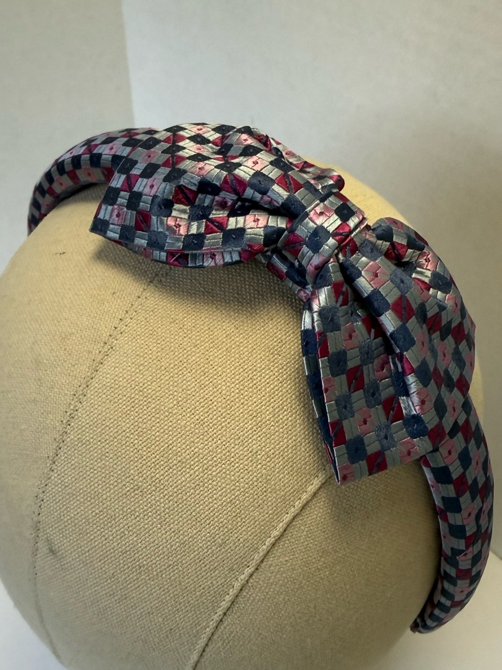 Handmade headband from vintage 100% silk mens tie